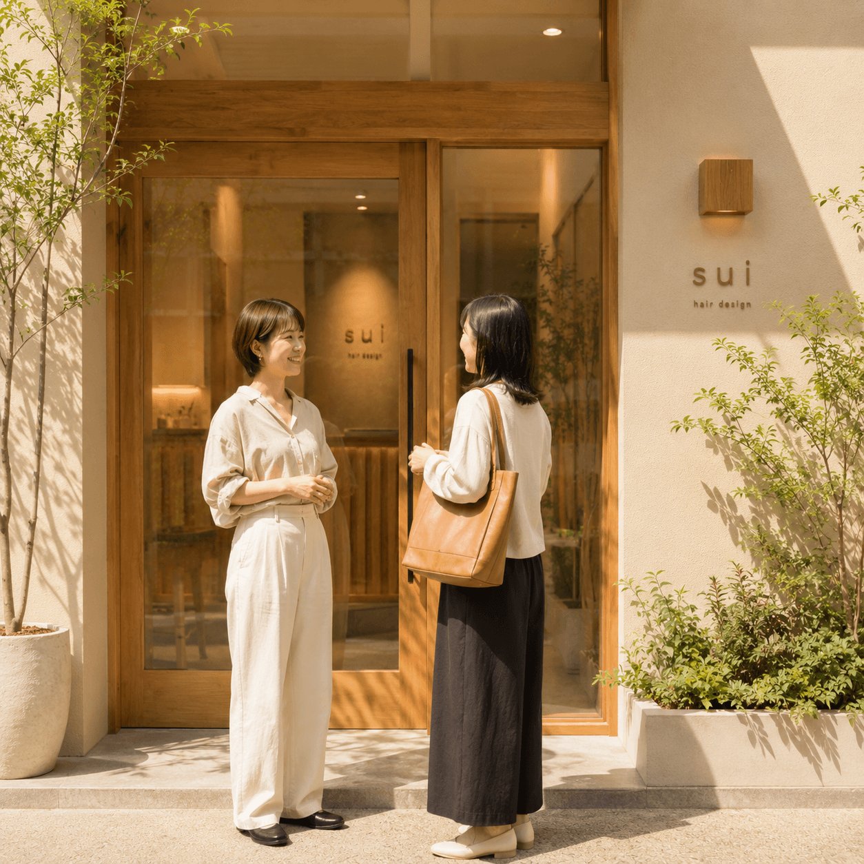 Sui hair design の店先